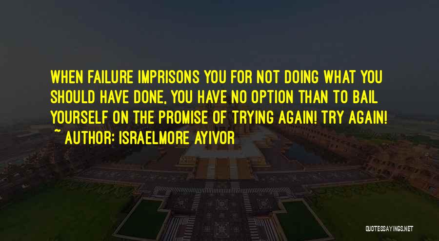 Israelmore Ayivor Quotes: When Failure Imprisons You For Not Doing What You Should Have Done, You Have No Option Than To Bail Yourself