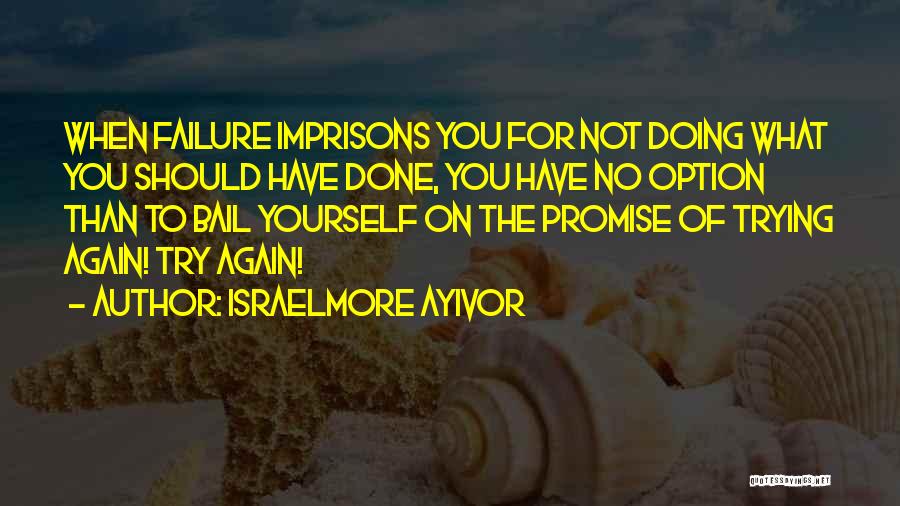 Israelmore Ayivor Quotes: When Failure Imprisons You For Not Doing What You Should Have Done, You Have No Option Than To Bail Yourself