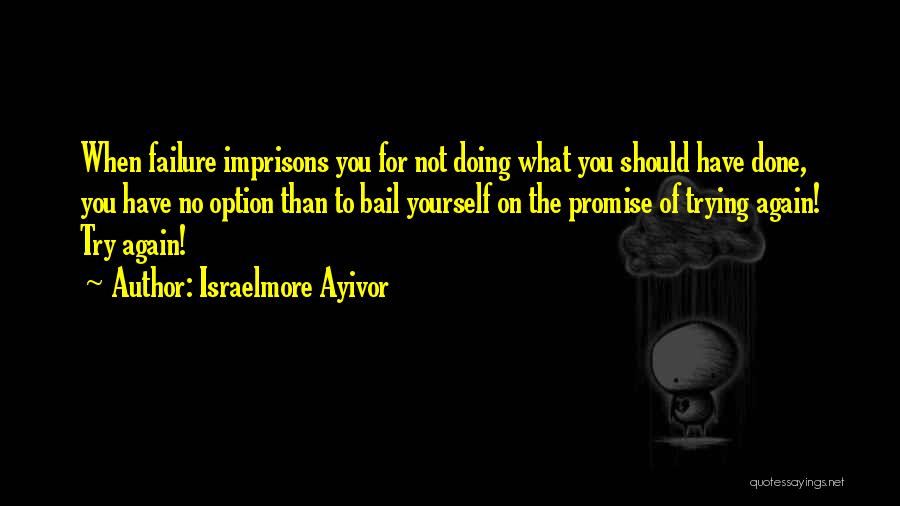 Israelmore Ayivor Quotes: When Failure Imprisons You For Not Doing What You Should Have Done, You Have No Option Than To Bail Yourself