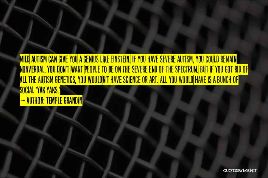 Temple Grandin Quotes: Mild Autism Can Give You A Genius Like Einstein. If You Have Severe Autism, You Could Remain Nonverbal. You Don't