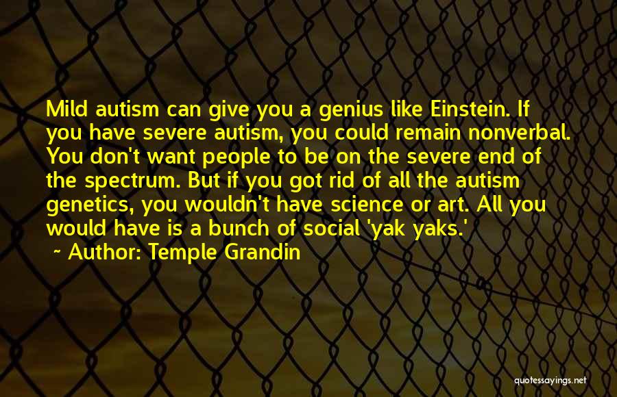 Temple Grandin Quotes: Mild Autism Can Give You A Genius Like Einstein. If You Have Severe Autism, You Could Remain Nonverbal. You Don't