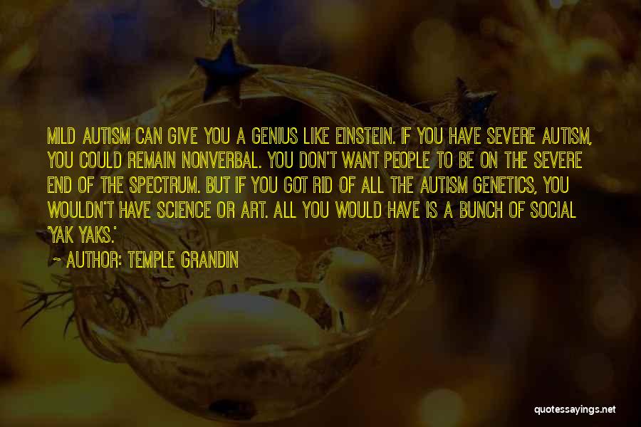 Temple Grandin Quotes: Mild Autism Can Give You A Genius Like Einstein. If You Have Severe Autism, You Could Remain Nonverbal. You Don't