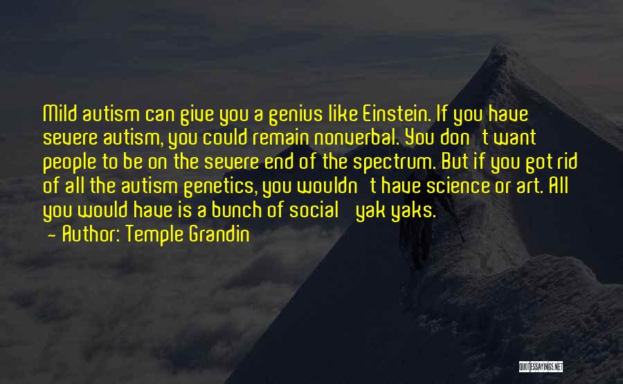 Temple Grandin Quotes: Mild Autism Can Give You A Genius Like Einstein. If You Have Severe Autism, You Could Remain Nonverbal. You Don't