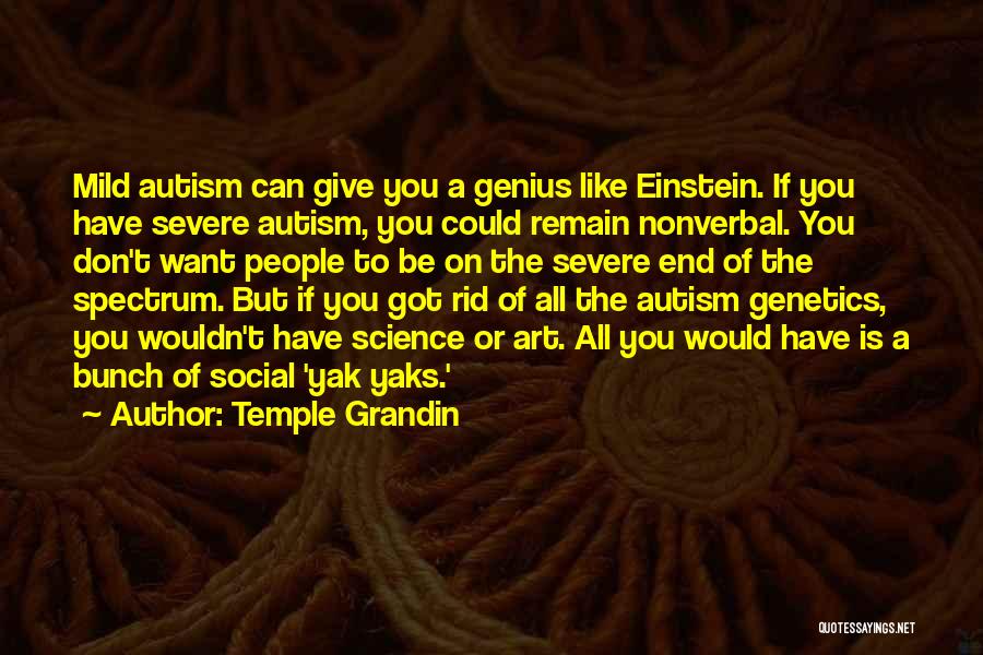 Temple Grandin Quotes: Mild Autism Can Give You A Genius Like Einstein. If You Have Severe Autism, You Could Remain Nonverbal. You Don't