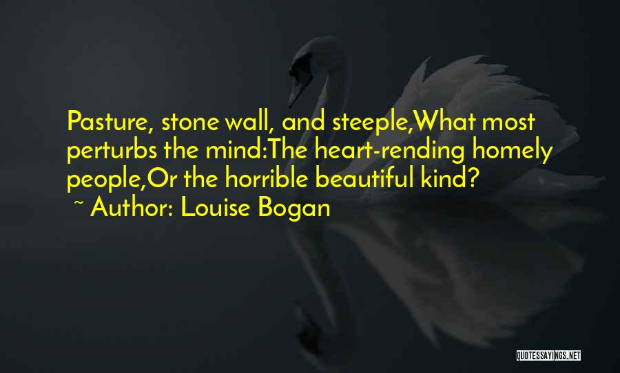 Louise Bogan Quotes: Pasture, Stone Wall, And Steeple,what Most Perturbs The Mind:the Heart-rending Homely People,or The Horrible Beautiful Kind?