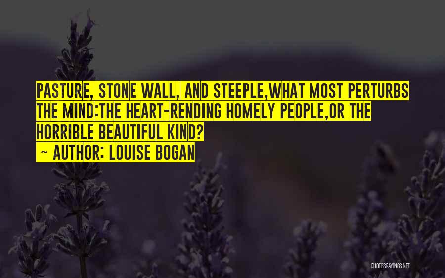 Louise Bogan Quotes: Pasture, Stone Wall, And Steeple,what Most Perturbs The Mind:the Heart-rending Homely People,or The Horrible Beautiful Kind?