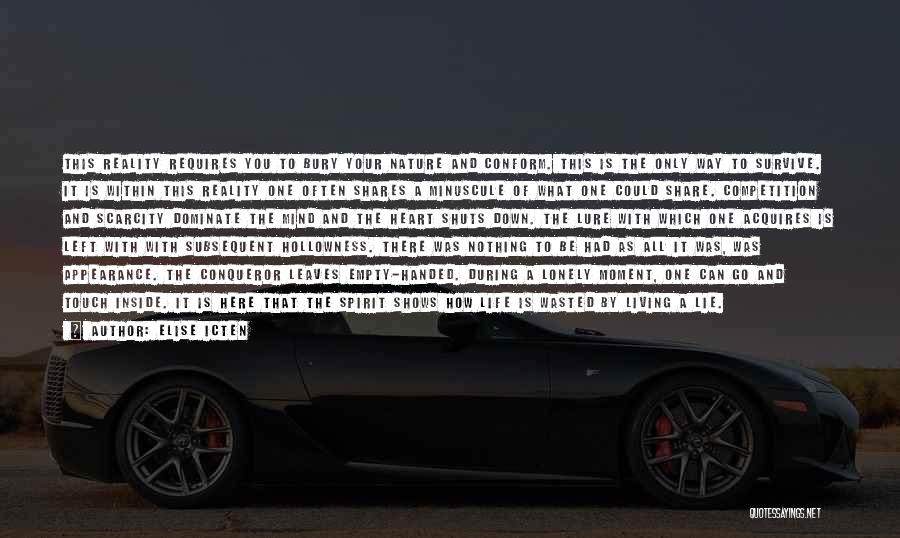 Elise Icten Quotes: This Reality Requires You To Bury Your Nature And Conform. This Is The Only Way To Survive. It Is Within