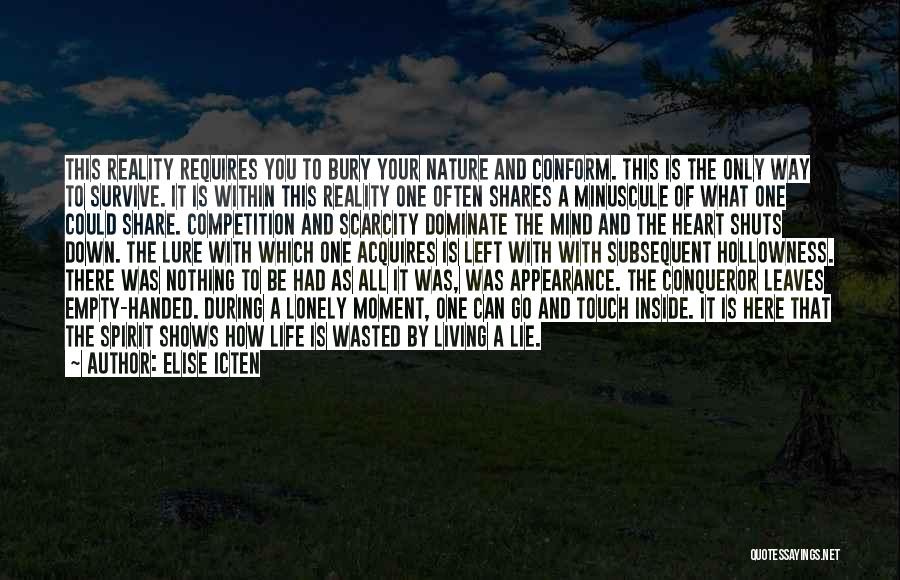 Elise Icten Quotes: This Reality Requires You To Bury Your Nature And Conform. This Is The Only Way To Survive. It Is Within