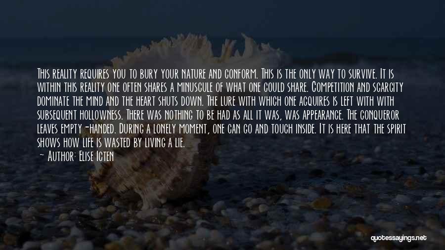 Elise Icten Quotes: This Reality Requires You To Bury Your Nature And Conform. This Is The Only Way To Survive. It Is Within