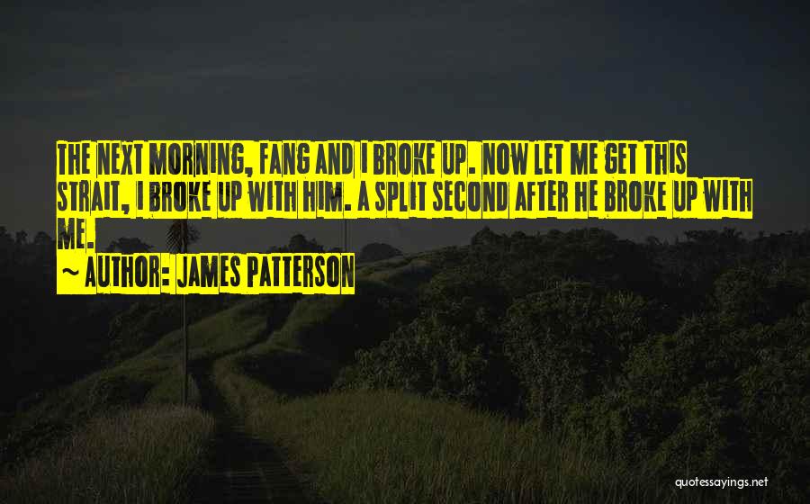 James Patterson Quotes: The Next Morning, Fang And I Broke Up. Now Let Me Get This Strait, I Broke Up With Him. A