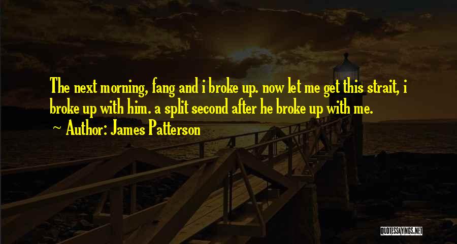 James Patterson Quotes: The Next Morning, Fang And I Broke Up. Now Let Me Get This Strait, I Broke Up With Him. A