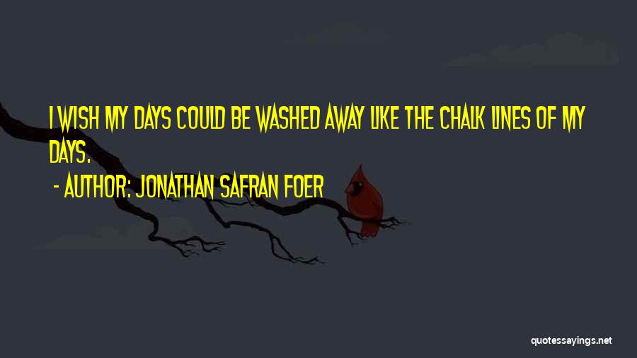 Jonathan Safran Foer Quotes: I Wish My Days Could Be Washed Away Like The Chalk Lines Of My Days.