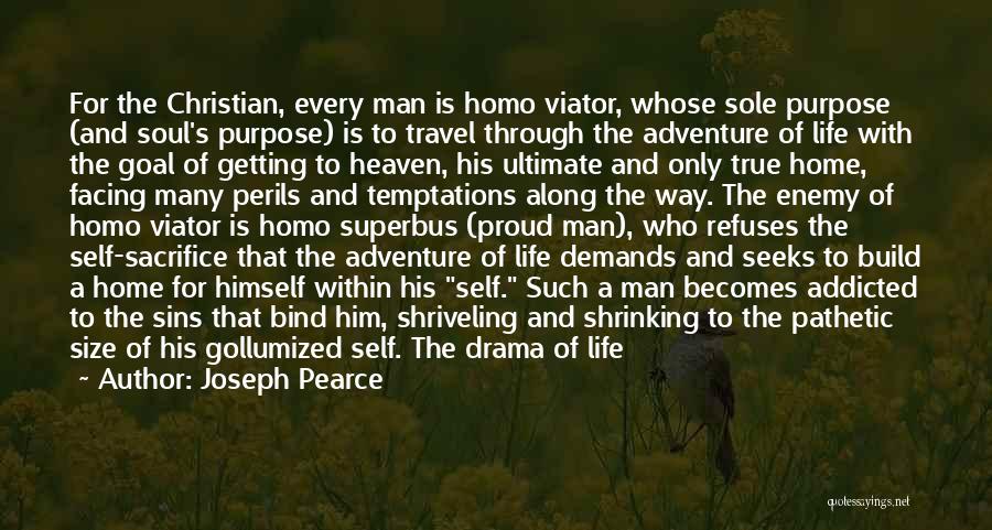 Joseph Pearce Quotes: For The Christian, Every Man Is Homo Viator, Whose Sole Purpose (and Soul's Purpose) Is To Travel Through The Adventure