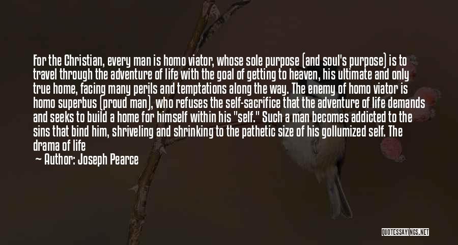 Joseph Pearce Quotes: For The Christian, Every Man Is Homo Viator, Whose Sole Purpose (and Soul's Purpose) Is To Travel Through The Adventure