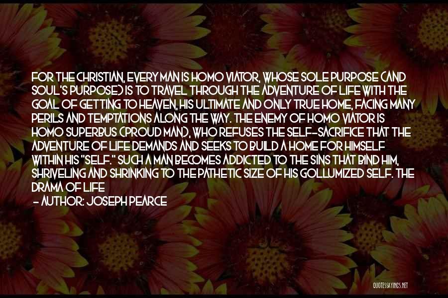 Joseph Pearce Quotes: For The Christian, Every Man Is Homo Viator, Whose Sole Purpose (and Soul's Purpose) Is To Travel Through The Adventure