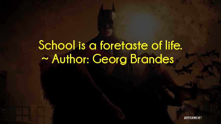 Georg Brandes Quotes: School Is A Foretaste Of Life.