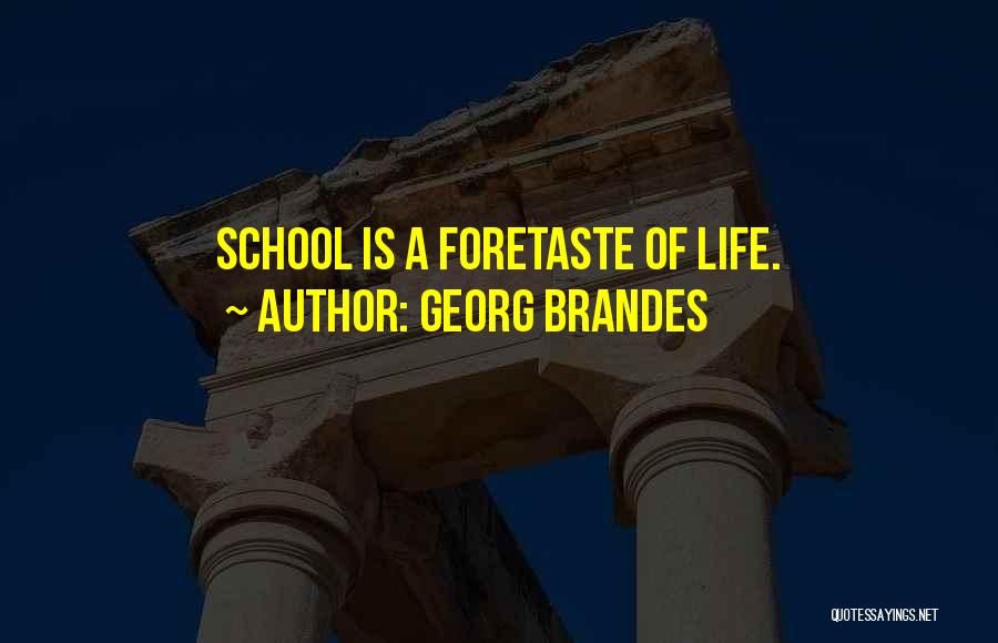 Georg Brandes Quotes: School Is A Foretaste Of Life.