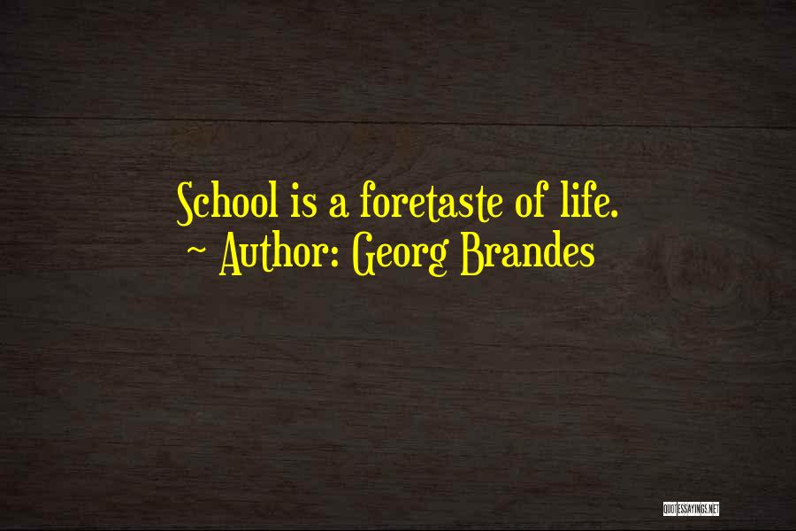 Georg Brandes Quotes: School Is A Foretaste Of Life.