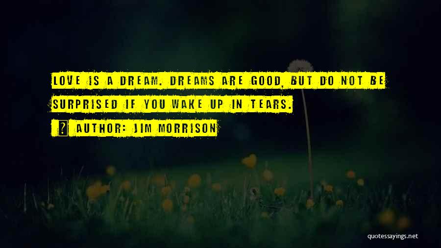 Jim Morrison Quotes: Love Is A Dream. Dreams Are Good, But Do Not Be Surprised If You Wake Up In Tears.