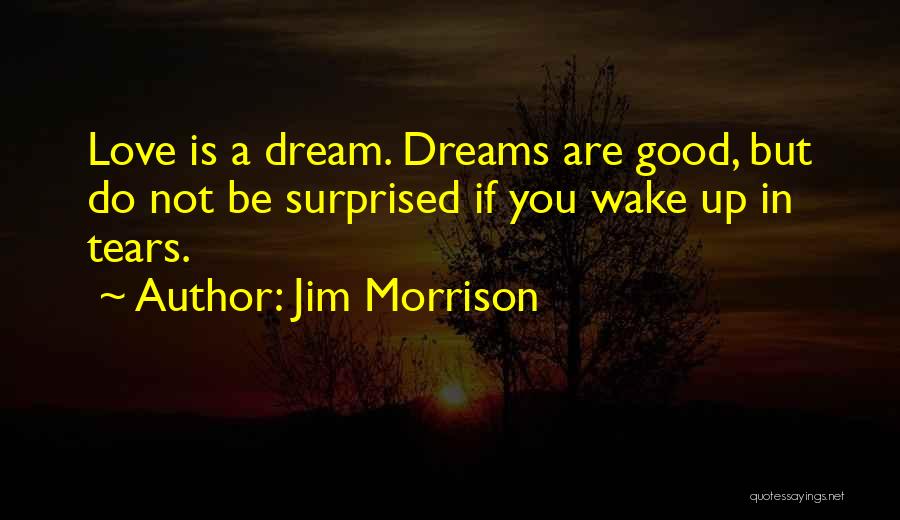 Jim Morrison Quotes: Love Is A Dream. Dreams Are Good, But Do Not Be Surprised If You Wake Up In Tears.