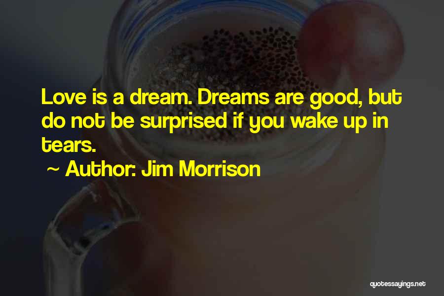Jim Morrison Quotes: Love Is A Dream. Dreams Are Good, But Do Not Be Surprised If You Wake Up In Tears.