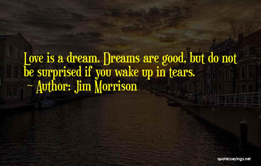 Jim Morrison Quotes: Love Is A Dream. Dreams Are Good, But Do Not Be Surprised If You Wake Up In Tears.