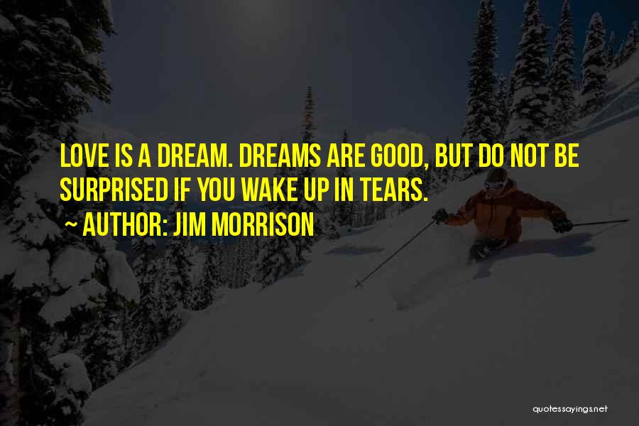 Jim Morrison Quotes: Love Is A Dream. Dreams Are Good, But Do Not Be Surprised If You Wake Up In Tears.