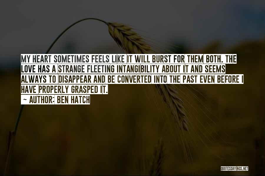 Ben Hatch Quotes: My Heart Sometimes Feels Like It Will Burst For Them Both. The Love Has A Strange Fleeting Intangibility About It