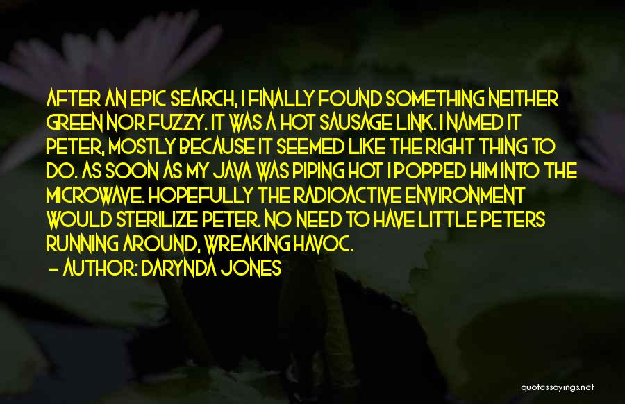 Darynda Jones Quotes: After An Epic Search, I Finally Found Something Neither Green Nor Fuzzy. It Was A Hot Sausage Link. I Named
