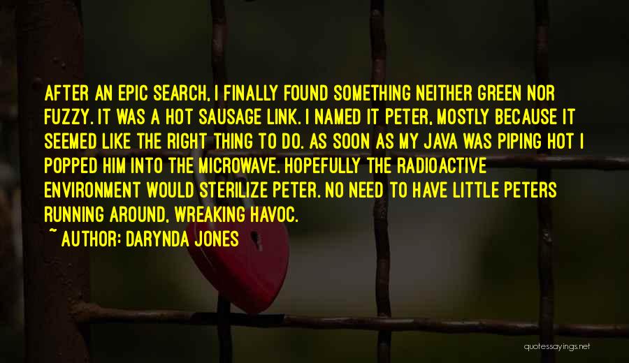 Darynda Jones Quotes: After An Epic Search, I Finally Found Something Neither Green Nor Fuzzy. It Was A Hot Sausage Link. I Named