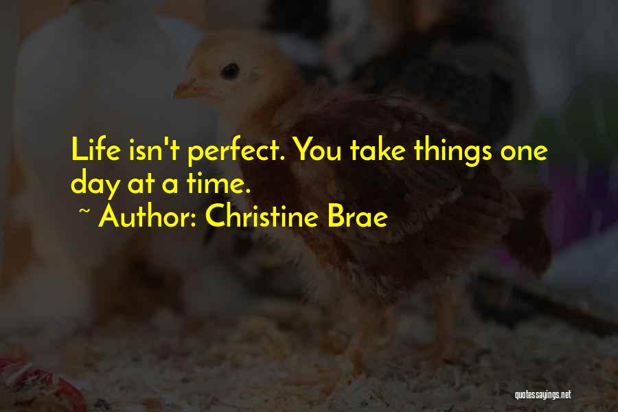 Christine Brae Quotes: Life Isn't Perfect. You Take Things One Day At A Time.