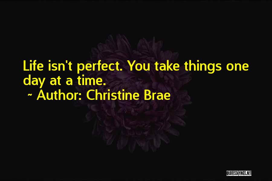 Christine Brae Quotes: Life Isn't Perfect. You Take Things One Day At A Time.