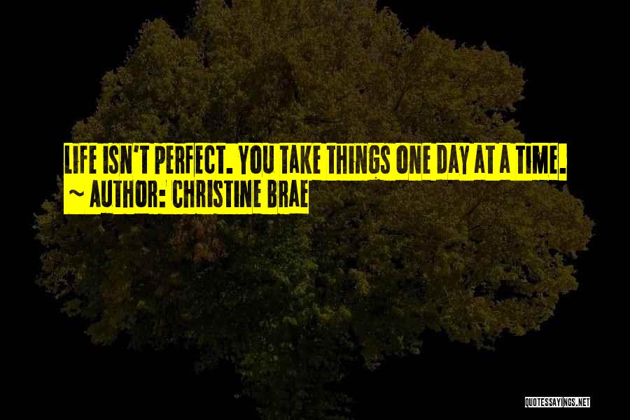 Christine Brae Quotes: Life Isn't Perfect. You Take Things One Day At A Time.