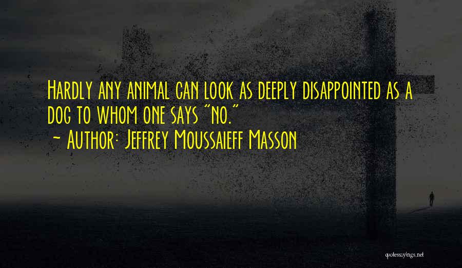 Jeffrey Moussaieff Masson Quotes: Hardly Any Animal Can Look As Deeply Disappointed As A Dog To Whom One Says No.