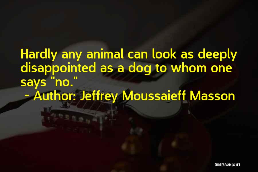 Jeffrey Moussaieff Masson Quotes: Hardly Any Animal Can Look As Deeply Disappointed As A Dog To Whom One Says No.