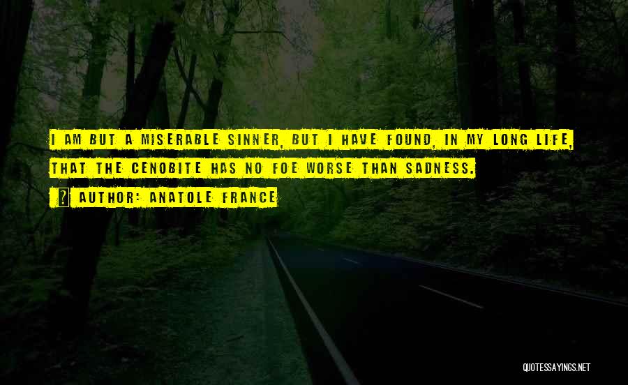 Anatole France Quotes: I Am But A Miserable Sinner, But I Have Found, In My Long Life, That The Cenobite Has No Foe