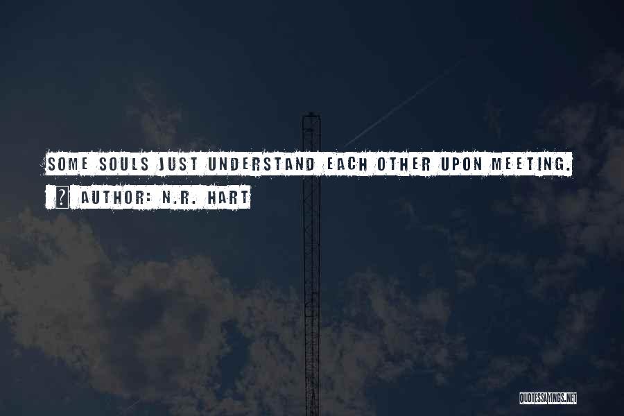 N.R. Hart Quotes: Some Souls Just Understand Each Other Upon Meeting.