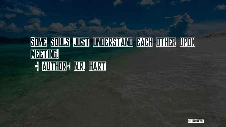 N.R. Hart Quotes: Some Souls Just Understand Each Other Upon Meeting.