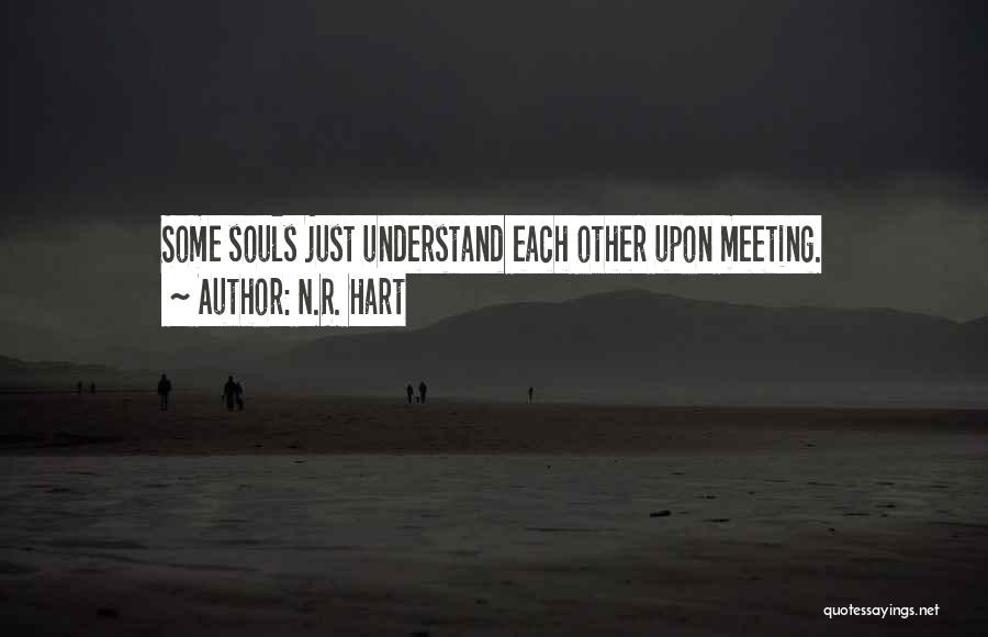 N.R. Hart Quotes: Some Souls Just Understand Each Other Upon Meeting.