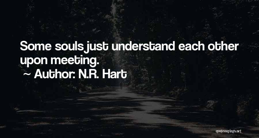 N.R. Hart Quotes: Some Souls Just Understand Each Other Upon Meeting.