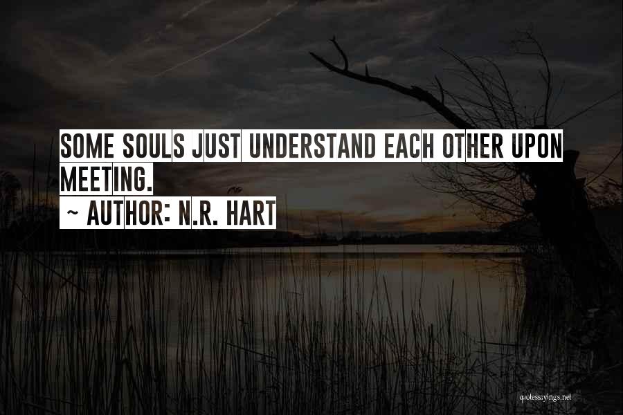 N.R. Hart Quotes: Some Souls Just Understand Each Other Upon Meeting.