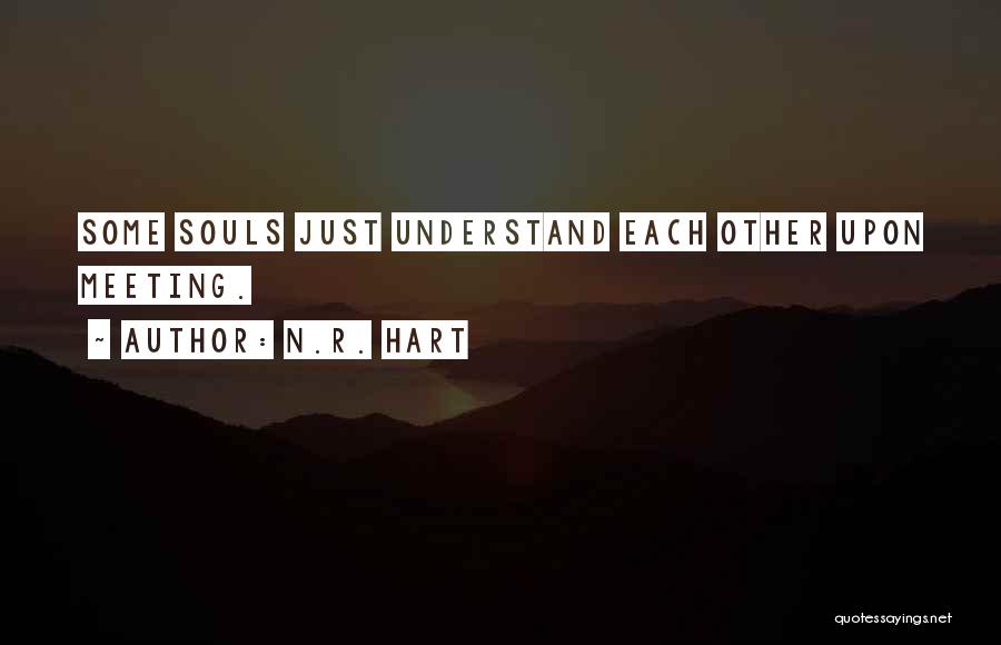 N.R. Hart Quotes: Some Souls Just Understand Each Other Upon Meeting.