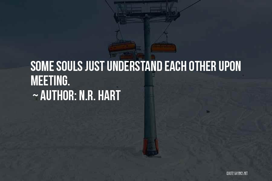 N.R. Hart Quotes: Some Souls Just Understand Each Other Upon Meeting.
