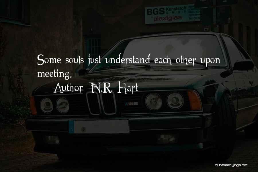 N.R. Hart Quotes: Some Souls Just Understand Each Other Upon Meeting.