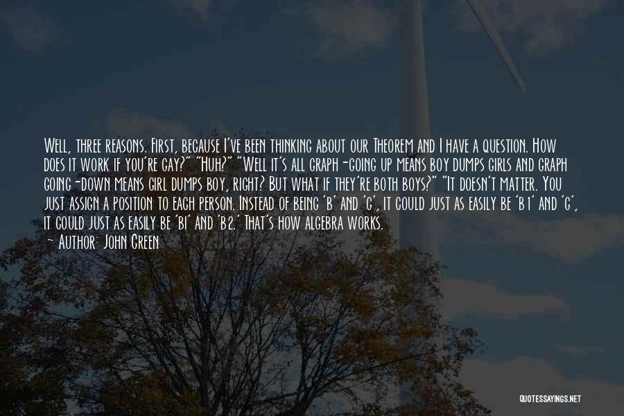 John Green Quotes: Well, Three Reasons. First, Because I've Been Thinking About Our Theorem And I Have A Question. How Does It Work