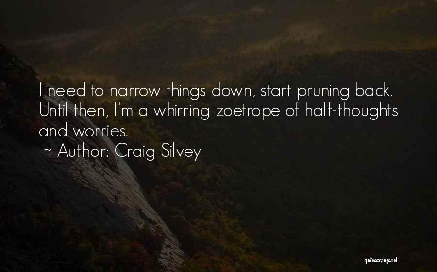 Craig Silvey Quotes: I Need To Narrow Things Down, Start Pruning Back. Until Then, I'm A Whirring Zoetrope Of Half-thoughts And Worries.