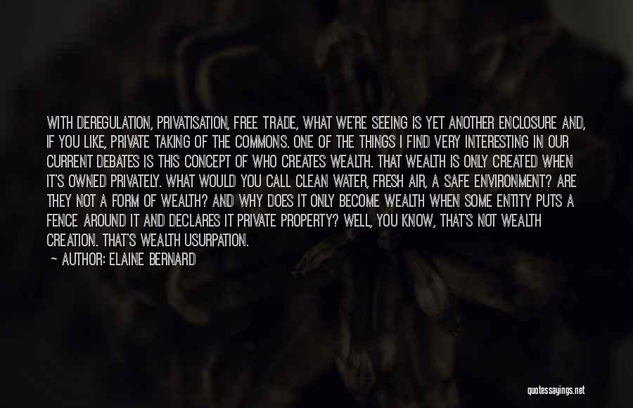 Elaine Bernard Quotes: With Deregulation, Privatisation, Free Trade, What We're Seeing Is Yet Another Enclosure And, If You Like, Private Taking Of The
