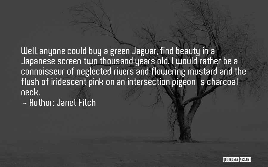 Janet Fitch Quotes: Well, Anyone Could Buy A Green Jaguar, Find Beauty In A Japanese Screen Two Thousand Years Old. I Would Rather