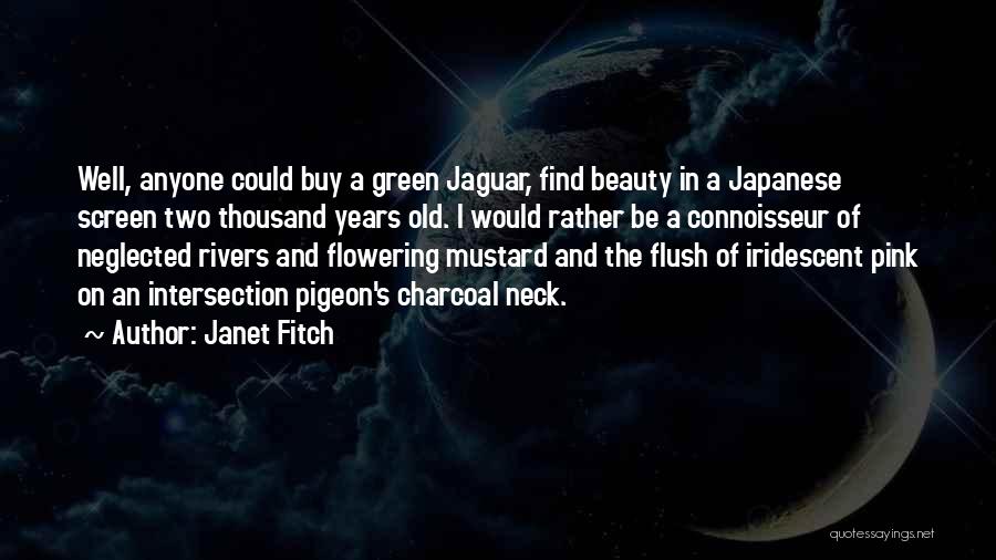 Janet Fitch Quotes: Well, Anyone Could Buy A Green Jaguar, Find Beauty In A Japanese Screen Two Thousand Years Old. I Would Rather