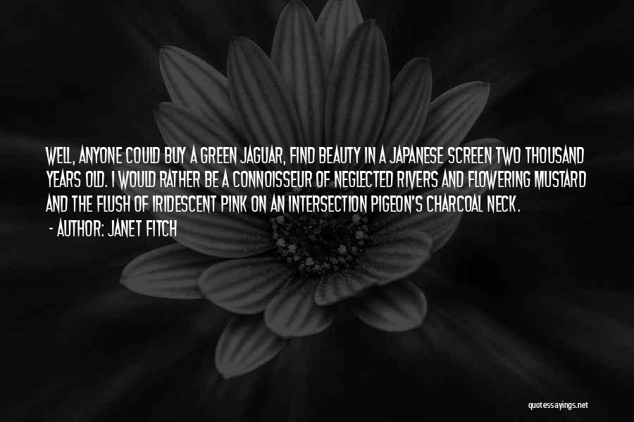 Janet Fitch Quotes: Well, Anyone Could Buy A Green Jaguar, Find Beauty In A Japanese Screen Two Thousand Years Old. I Would Rather